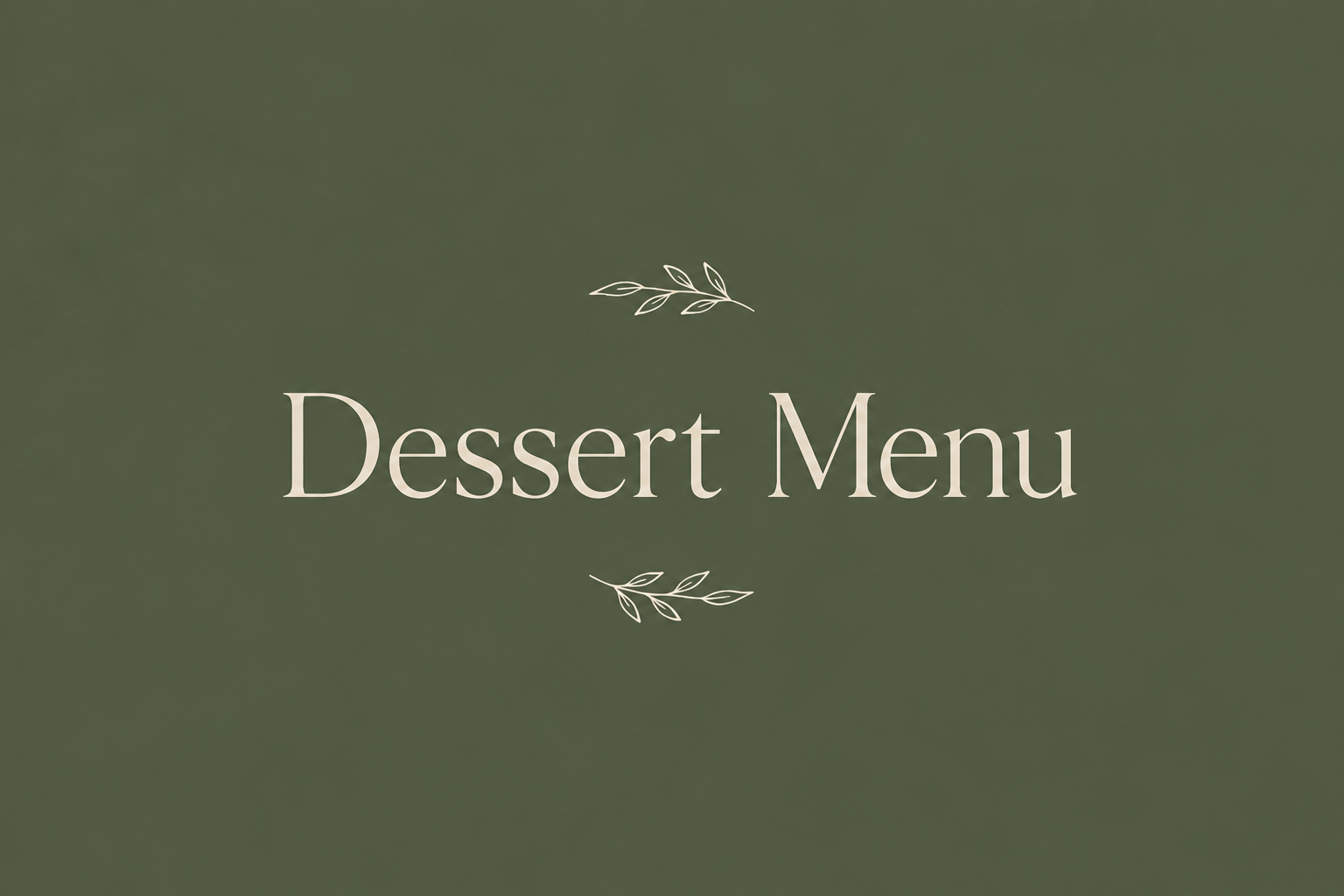 Dessert Menu